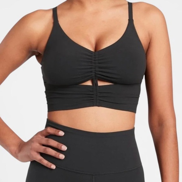 Athleta Tops - Athleta Cinch Longline Bra | Size S | Black | Excellent Condition ✨